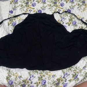 Black crop top ties at back